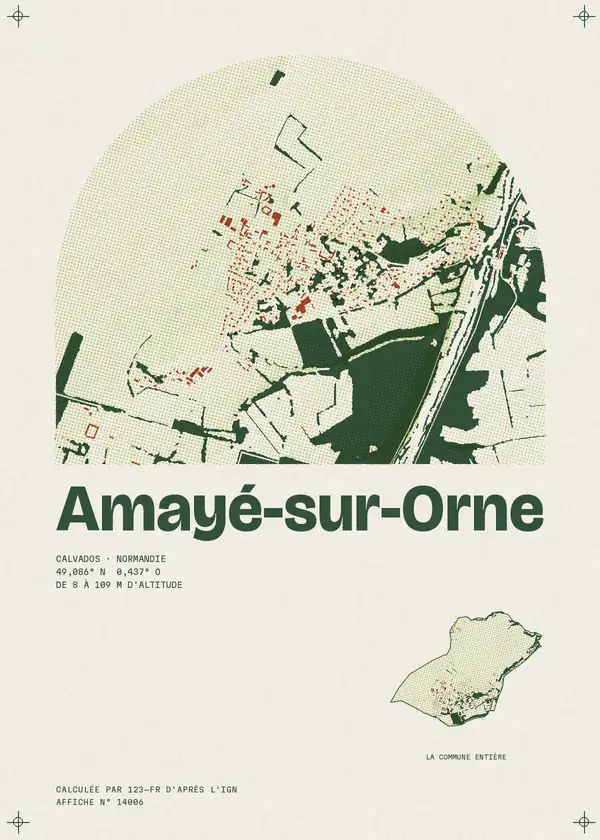 Affiche de Amayé-sur-Orne, calculée par 123-fr d'après l'IGN
