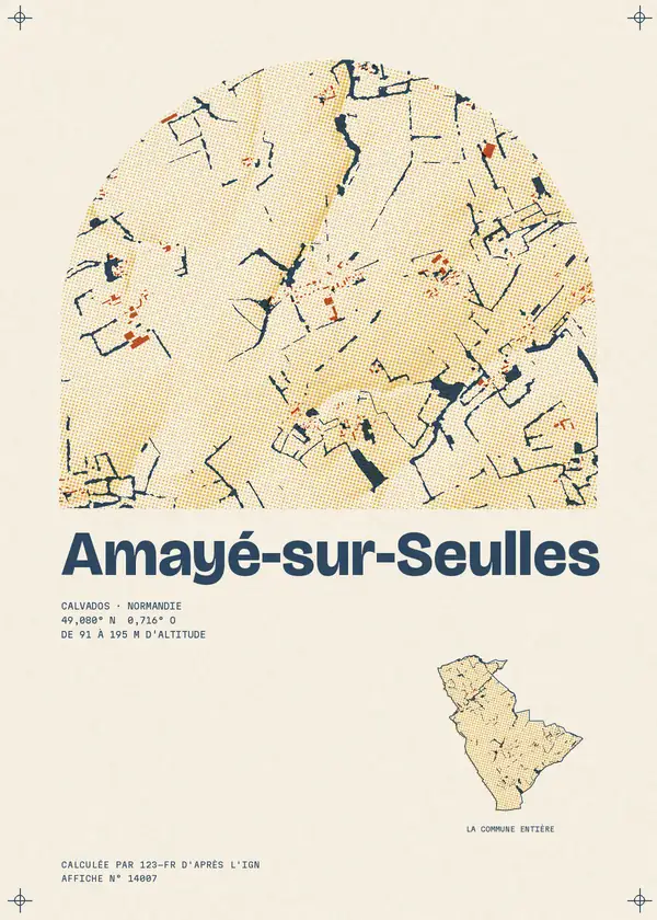 Affiche de Amayé-sur-Seulles, calculée par 123-fr d'après l'IGN