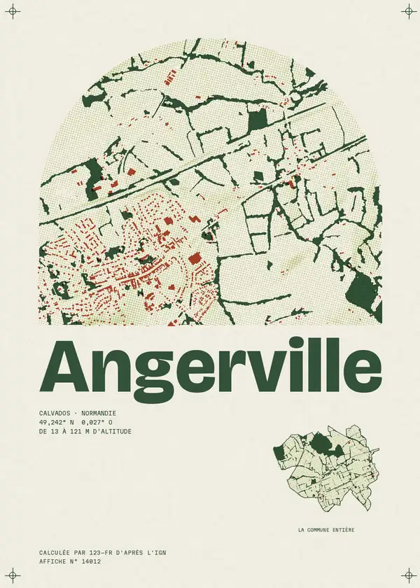 Affiche de Angerville, calculée par 123-fr d'après l'IGN