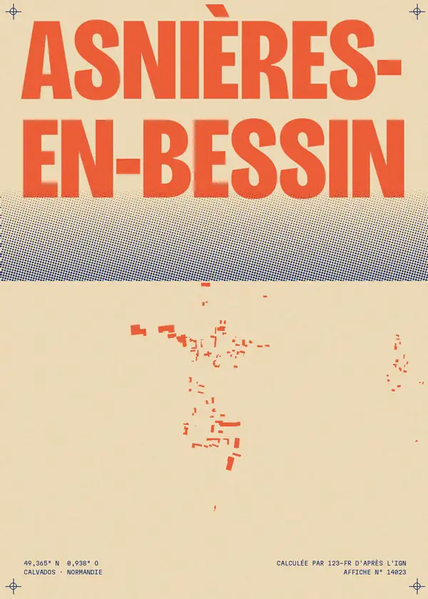 Affiche de Asnières-en-Bessin, calculée par 123-fr d'après l'IGN