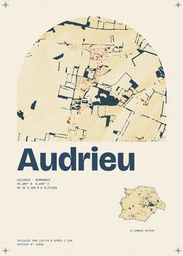 Affiche de Audrieu, calculée par 123-fr d'après l'IGN