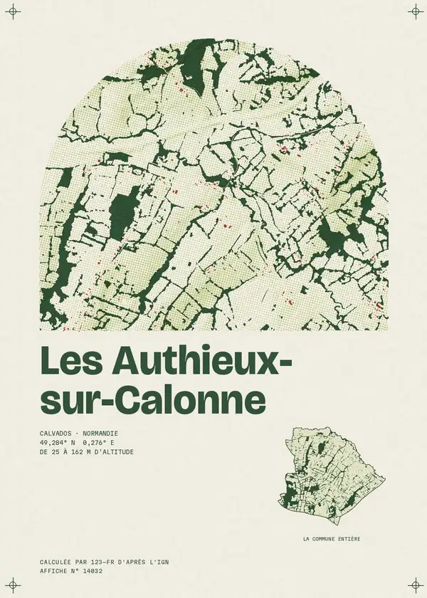 Affiche de Les Authieux-sur-Calonne, calculée par 123-fr d'après l'IGN