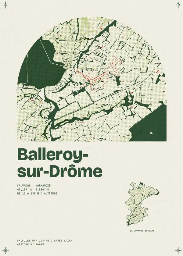 Affiche de Balleroy-sur-Drôme, calculée par 123-fr d'après l'IGN