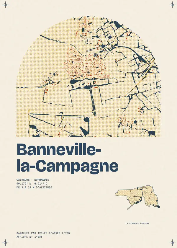 Affiche de Banneville-la-Campagne, calculée par 123-fr d'après l'IGN