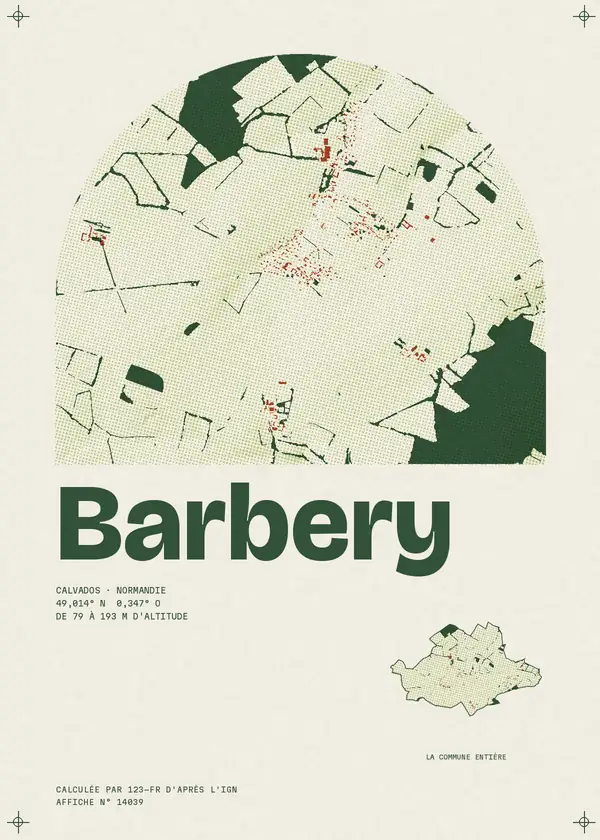 Affiche de Barbery, calculée par 123-fr d'après l'IGN