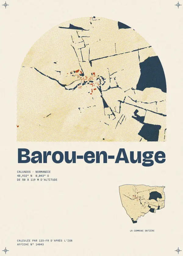 Affiche de Barou-en-Auge, calculée par 123-fr d'après l'IGN