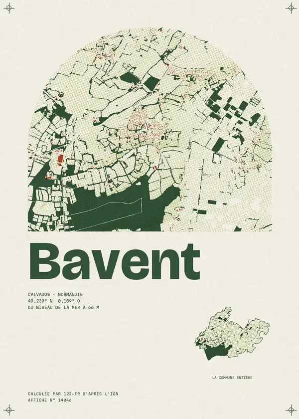 Affiche de Bavent, calculée par 123-fr d'après l'IGN