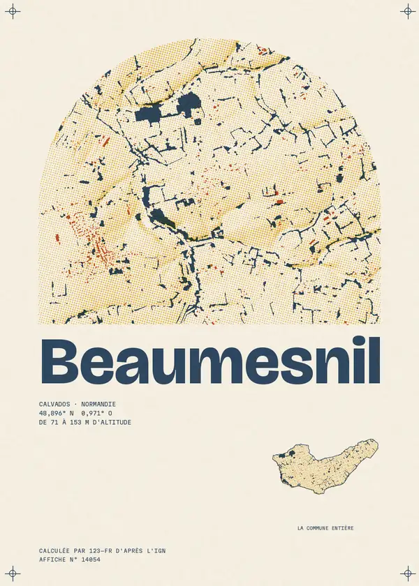 Affiche de Beaumesnil, calculée par 123-fr d'après l'IGN
