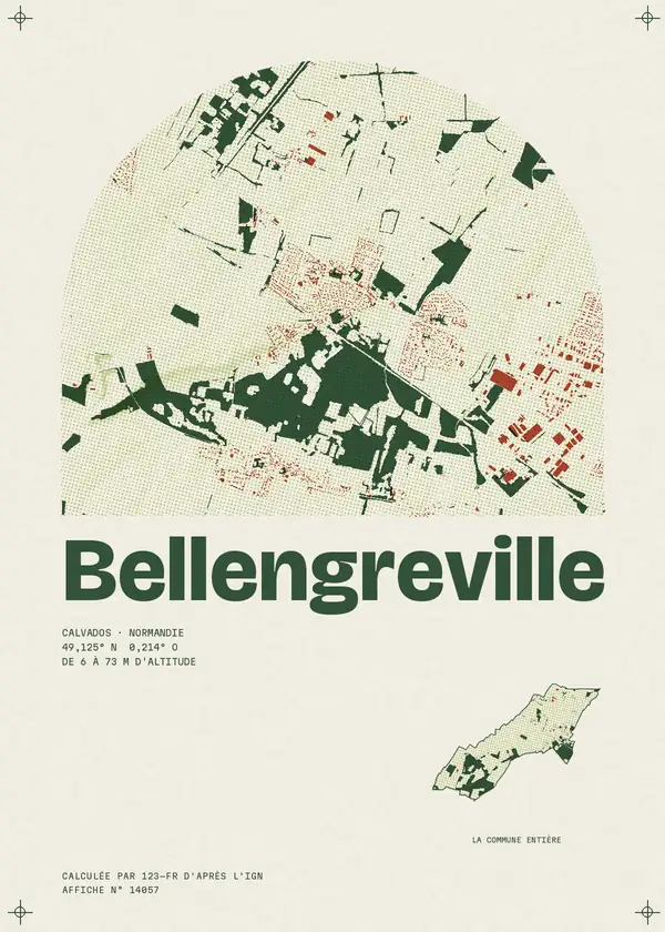 Affiche de Bellengreville, calculée par 123-fr d'après l'IGN