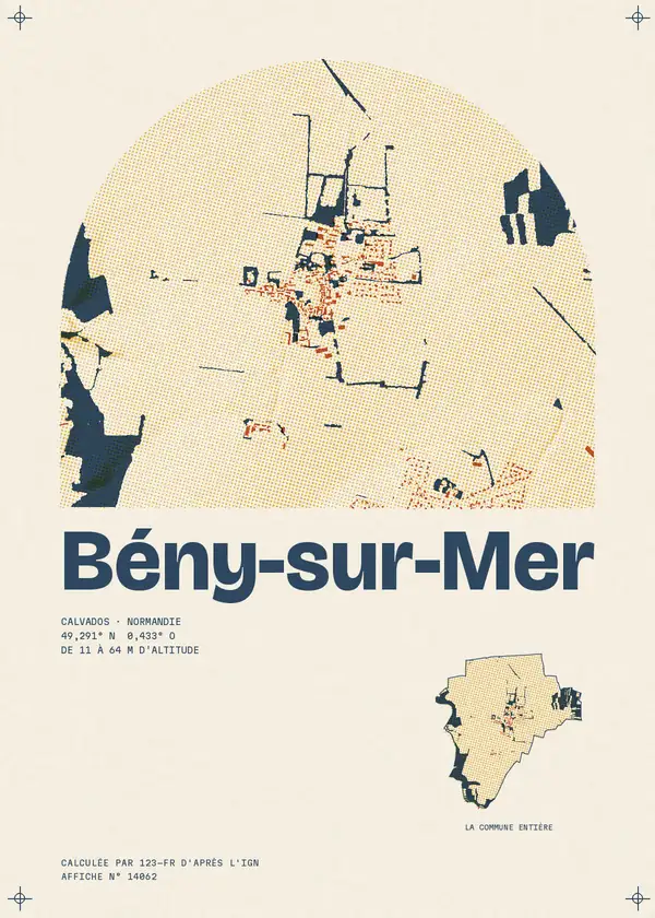 Affiche de Bény-sur-Mer, calculée par 123-fr d'après l'IGN
