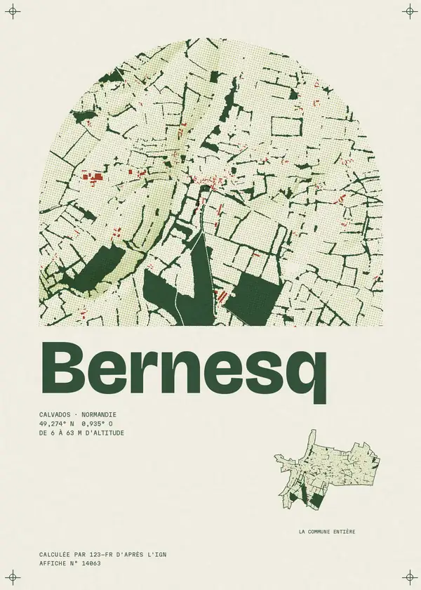 Affiche de Bernesq, calculée par 123-fr d'après l'IGN