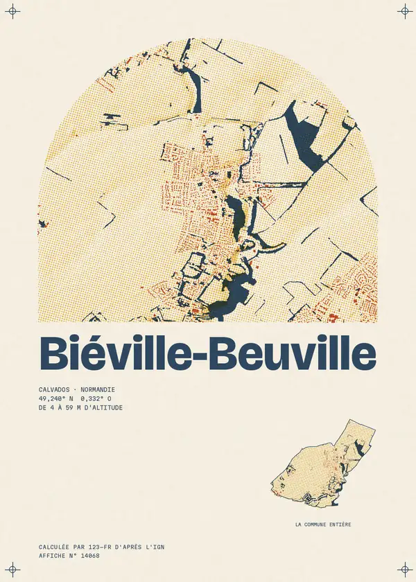 Affiche de Biéville-Beuville, calculée par 123-fr d'après l'IGN