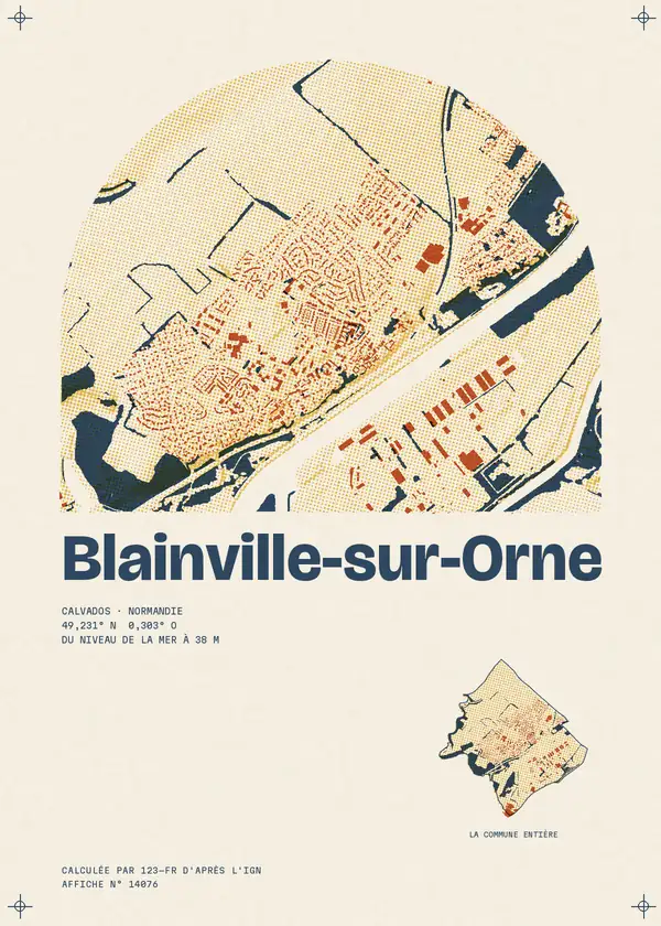 Affiche de Blainville-sur-Orne, calculée par 123-fr d'après l'IGN