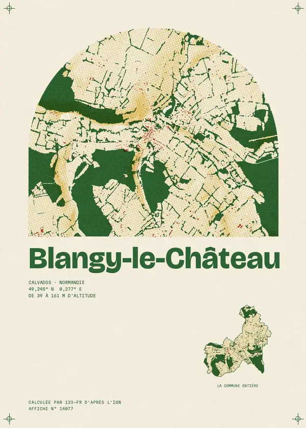 Affiche de Blangy-le-Château, calculée par 123-fr d'après l'IGN