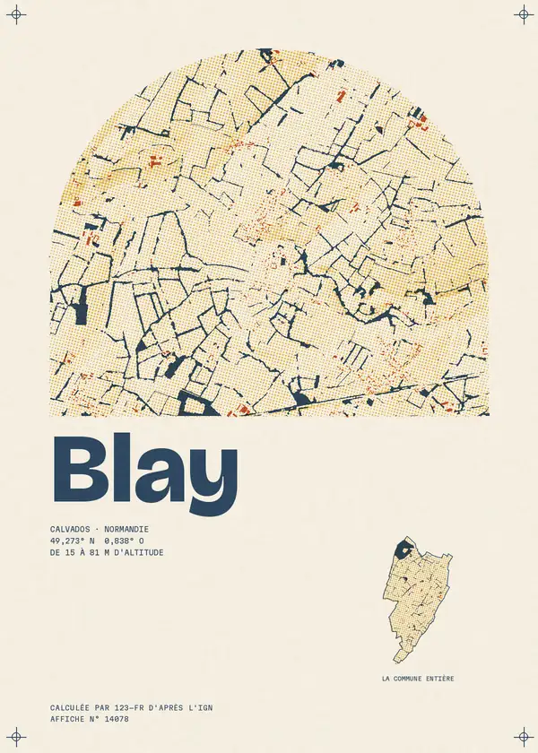 Affiche de Blay, calculée par 123-fr d'après l'IGN