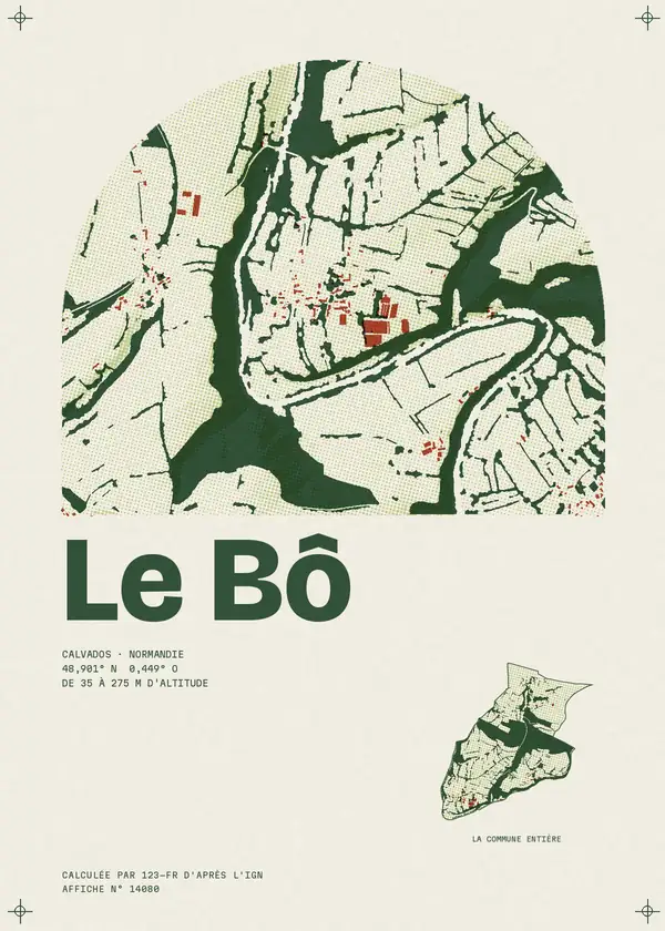 Affiche de Le Bô, calculée par 123-fr d'après l'IGN