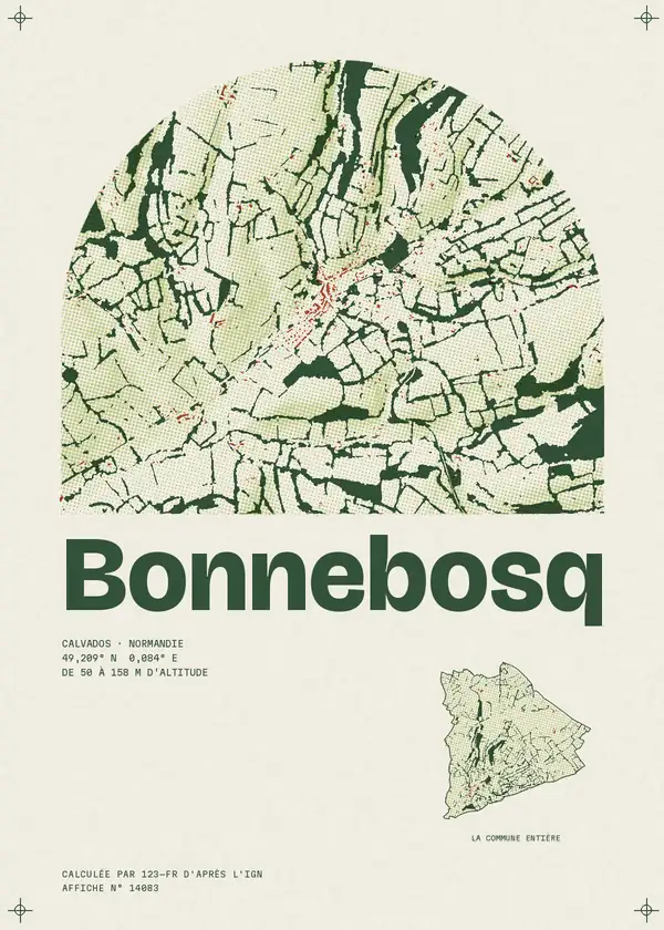 Affiche de Bonnebosq, calculée par 123-fr d'après l'IGN