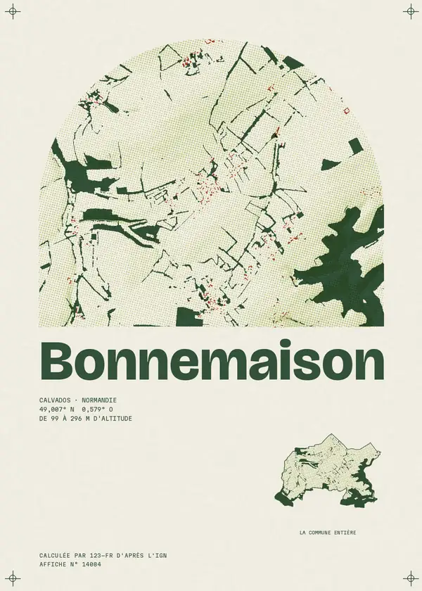 Affiche de Bonnemaison, calculée par 123-fr d'après l'IGN