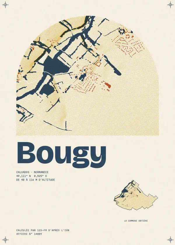Affiche de Bougy, calculée par 123-fr d'après l'IGN