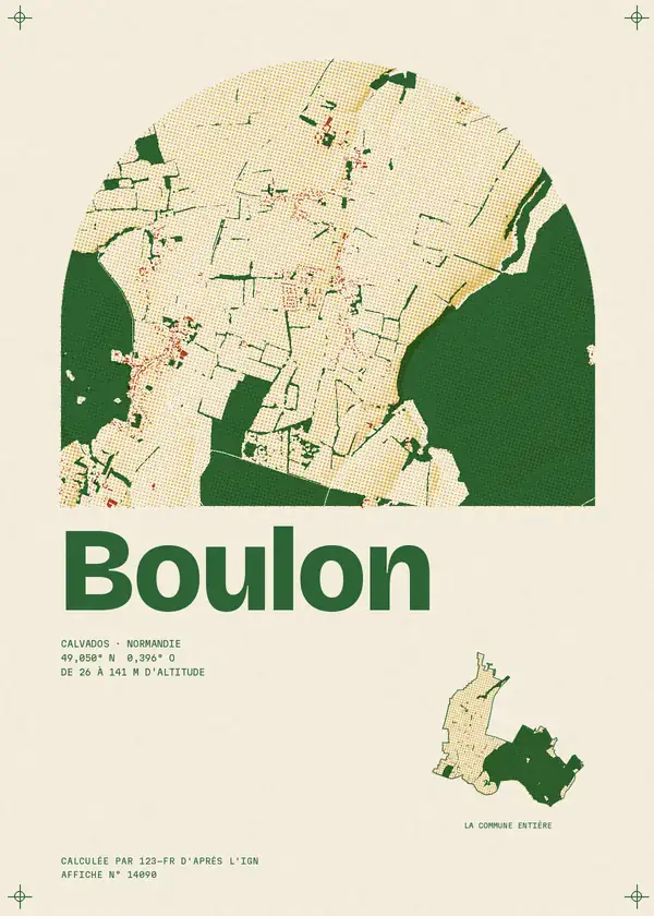 Affiche de Boulon, calculée par 123-fr d'après l'IGN