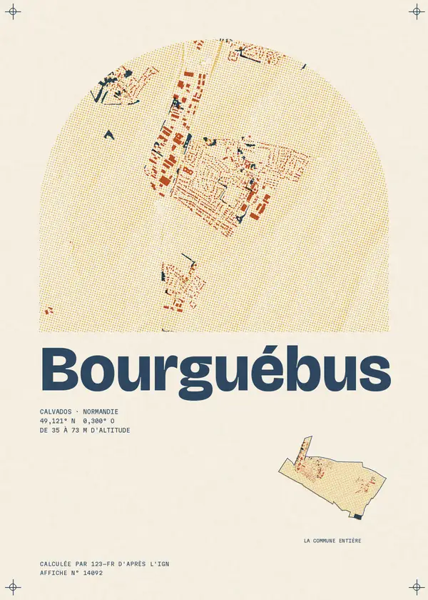 Affiche de Bourguébus, calculée par 123-fr d'après l'IGN