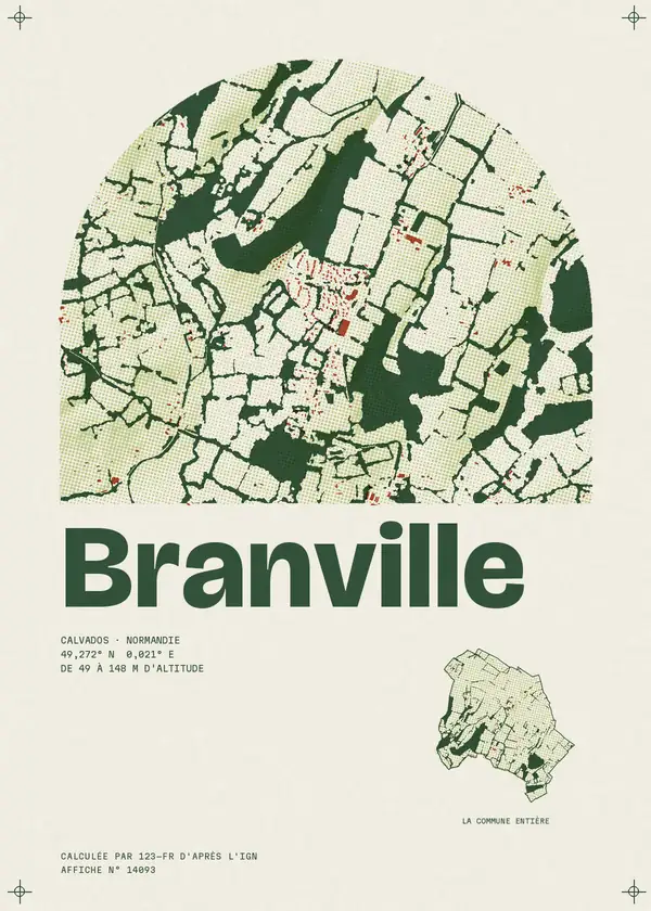 Affiche de Branville, calculée par 123-fr d'après l'IGN
