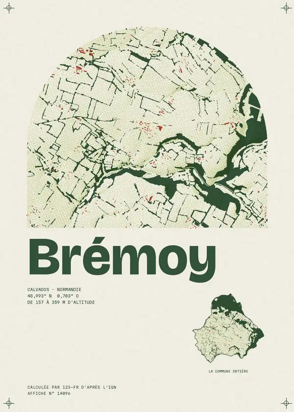 Affiche de Brémoy, calculée par 123-fr d'après l'IGN
