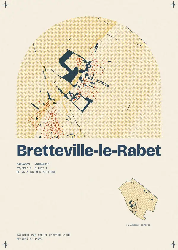 Affiche de Bretteville-le-Rabet, calculée par 123-fr d'après l'IGN