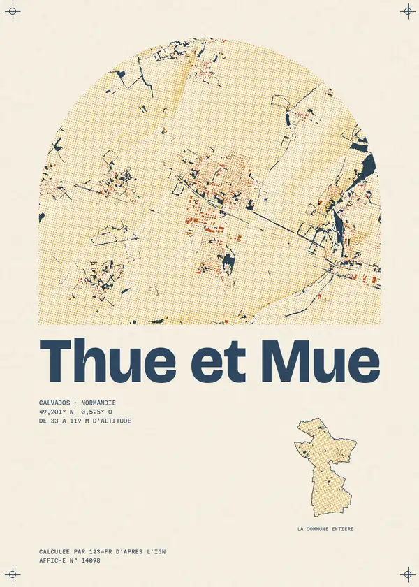 Affiche de Thue et Mue, calculée par 123-fr d'après l'IGN