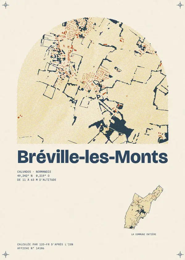 Affiche de Bréville-les-Monts, calculée par 123-fr d'après l'IGN