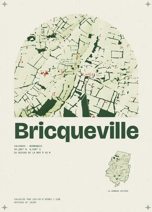 Affiche de Bricqueville, calculée par 123-fr d'après l'IGN