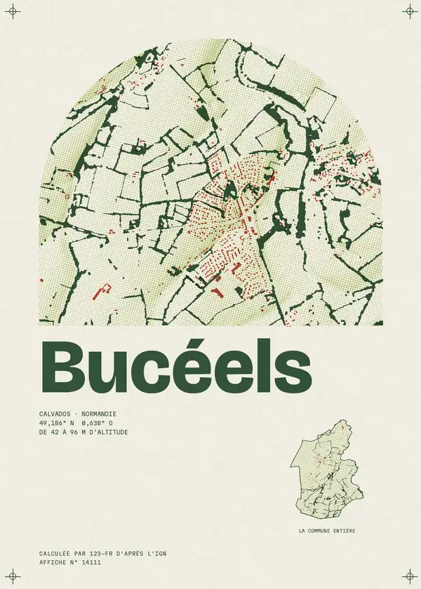 Affiche de Bucéels, calculée par 123-fr d'après l'IGN