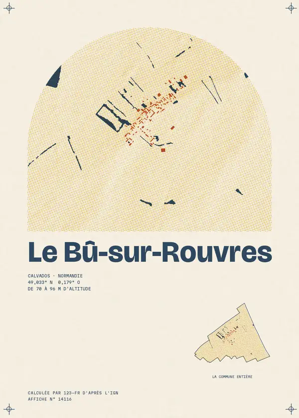Affiche de Le Bû-sur-Rouvres, calculée par 123-fr d'après l'IGN