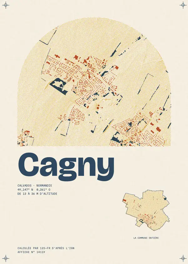Affiche de Cagny, calculée par 123-fr d'après l'IGN