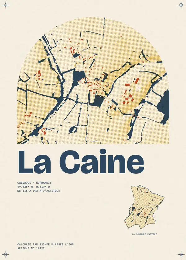 Affiche de La Caine, calculée par 123-fr d'après l'IGN