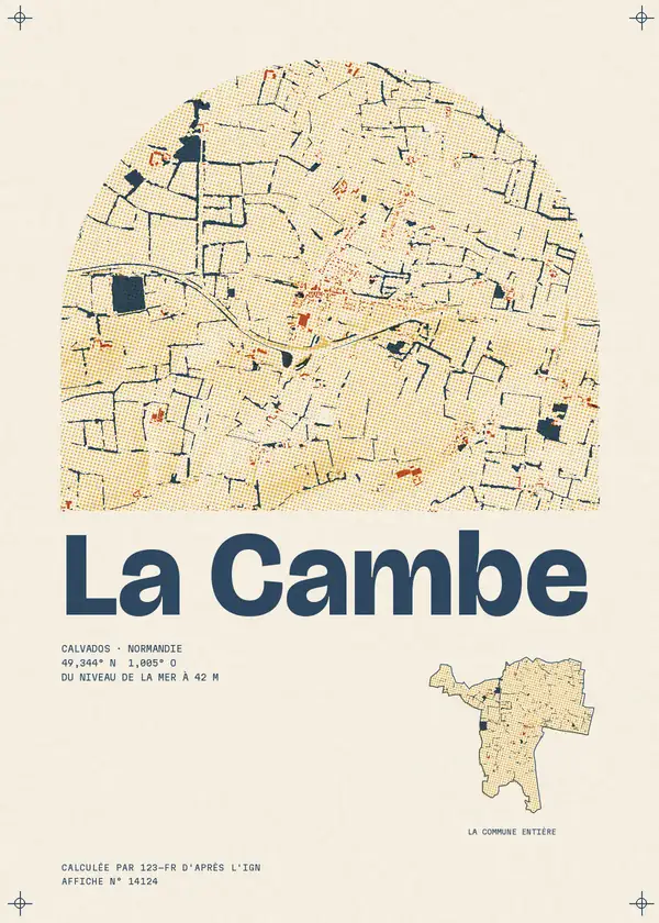 Affiche de La Cambe, calculée par 123-fr d'après l'IGN