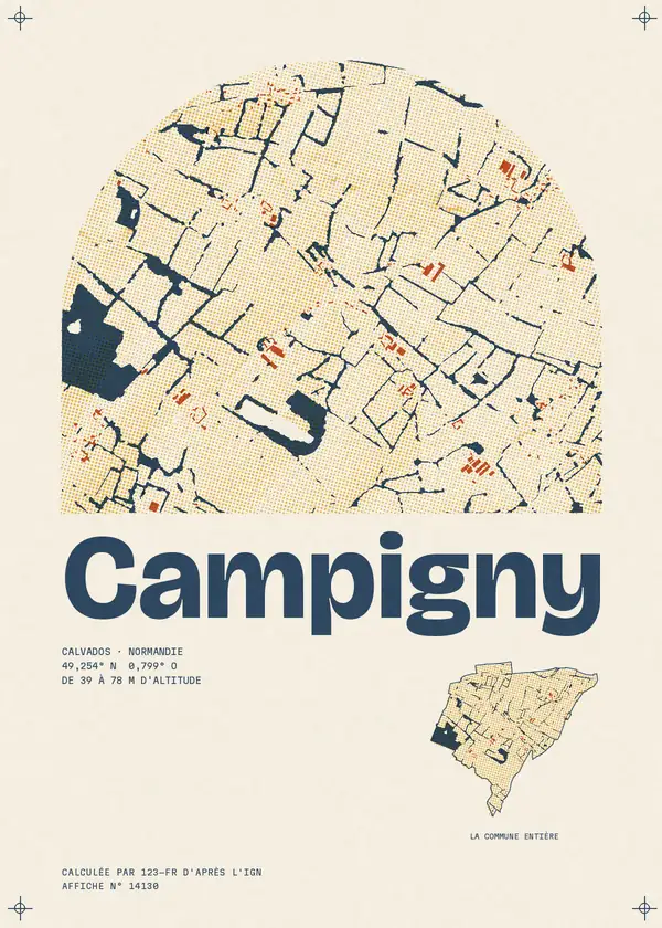 Affiche de Campigny, calculée par 123-fr d'après l'IGN
