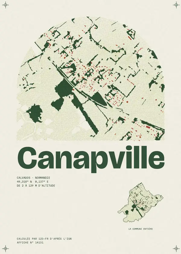 Affiche de Canapville, calculée par 123-fr d'après l'IGN