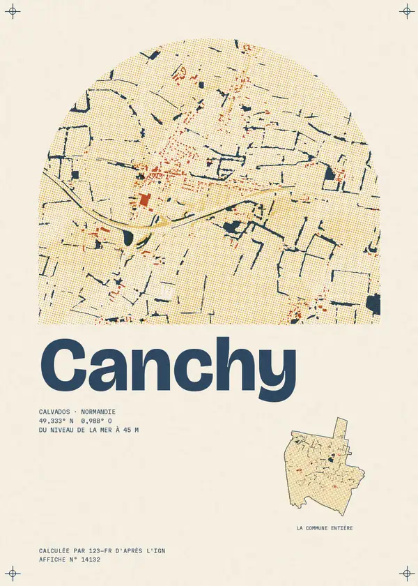 Affiche de Canchy, calculée par 123-fr d'après l'IGN