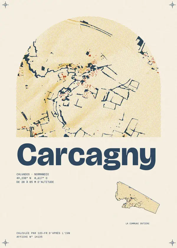 Affiche de Carcagny, calculée par 123-fr d'après l'IGN