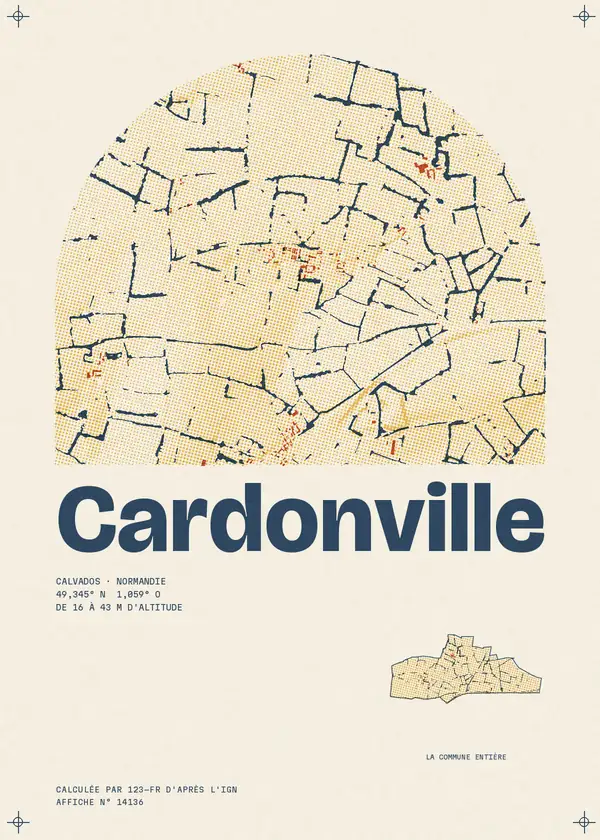 Affiche de Cardonville, calculée par 123-fr d'après l'IGN