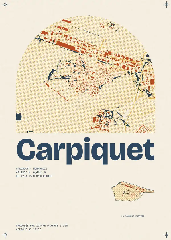 Affiche de Carpiquet, calculée par 123-fr d'après l'IGN