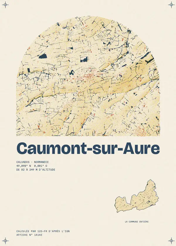 Affiche de Caumont-sur-Aure, calculée par 123-fr d'après l'IGN