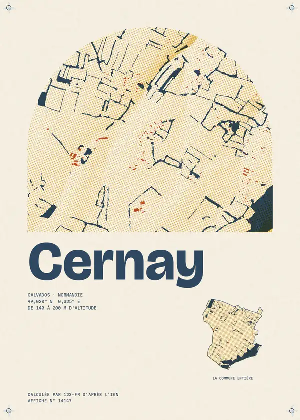 Affiche de Cernay, calculée par 123-fr d'après l'IGN