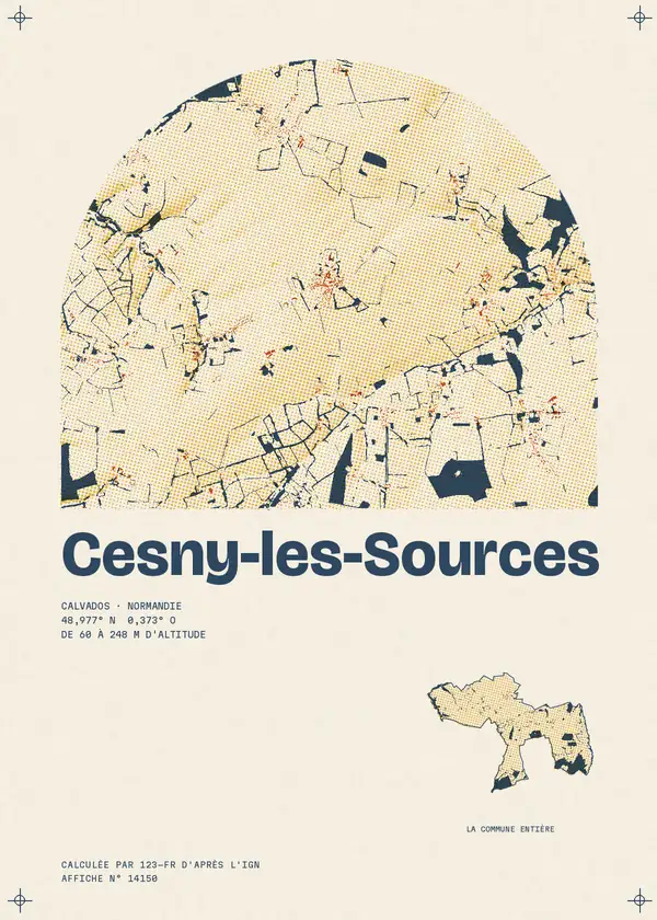 Affiche de Cesny-les-Sources, calculée par 123-fr d'après l'IGN