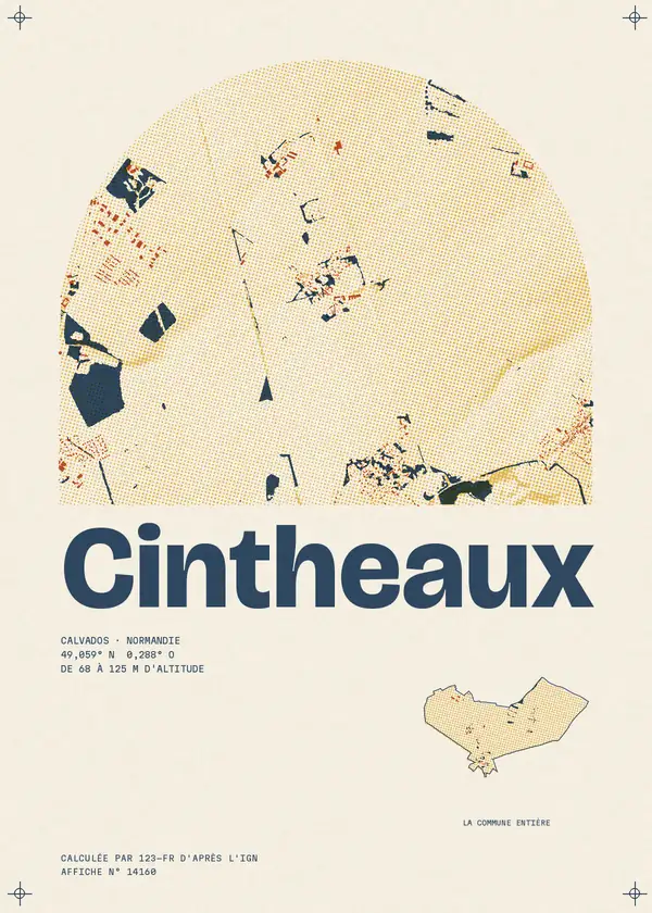 Affiche de Cintheaux, calculée par 123-fr d'après l'IGN