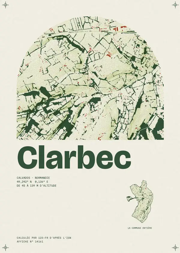 Affiche de Clarbec, calculée par 123-fr d'après l'IGN
