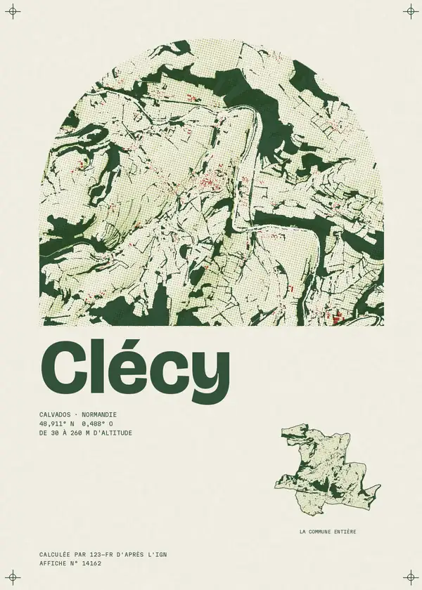 Affiche de Clécy, calculée par 123-fr d'après l'IGN