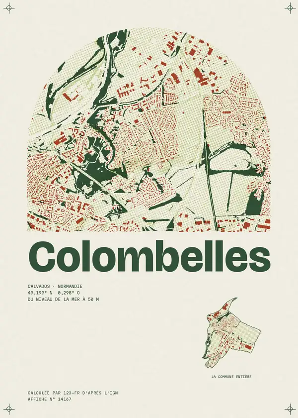 Affiche de Colombelles, calculée par 123-fr d'après l'IGN
