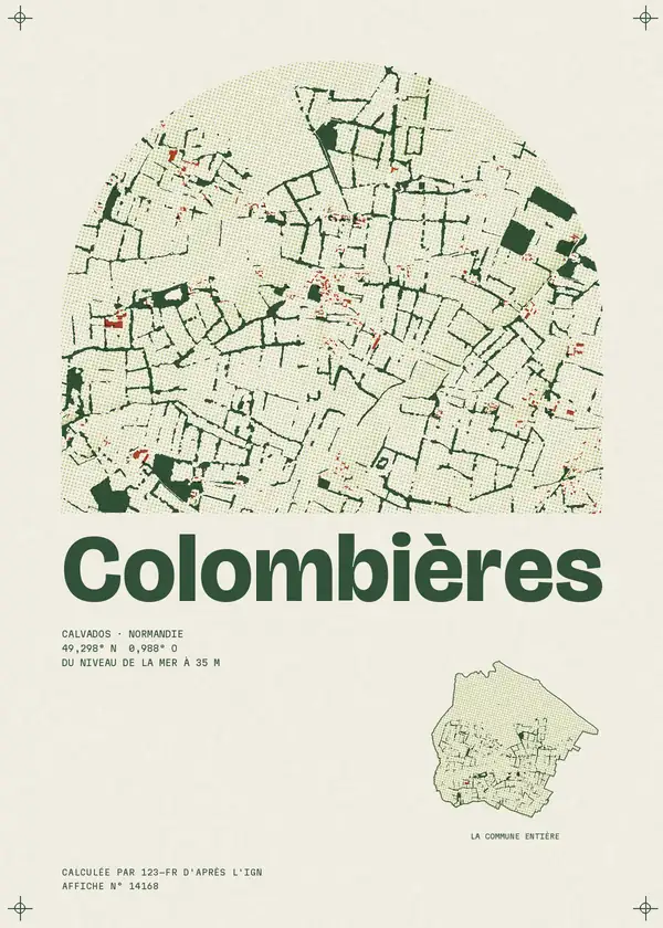 Affiche de Colombières, calculée par 123-fr d'après l'IGN